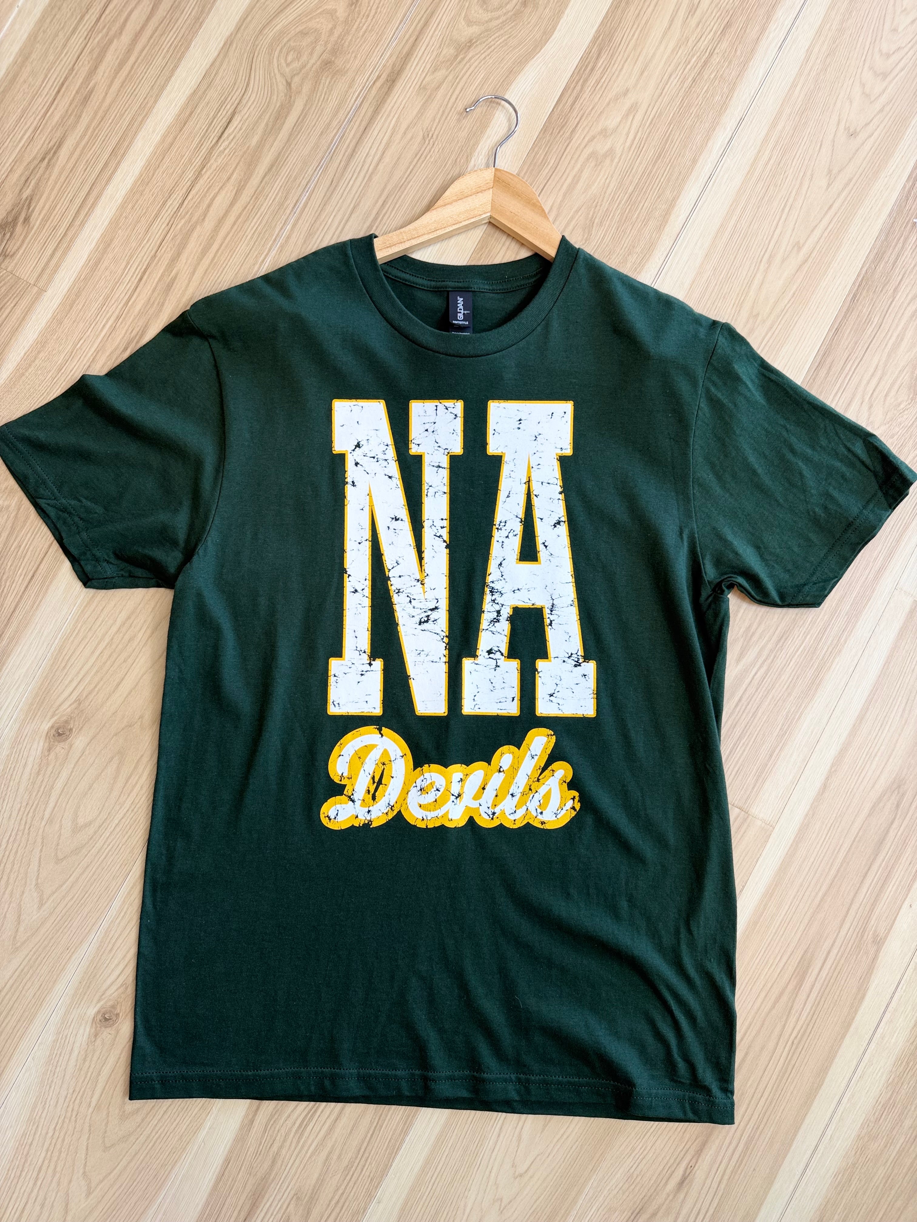 NA Devils Distressed Tee - Forest - Lace and Grace Boutique
