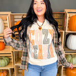 Cozy Season Graphic Tee - Ivory - Lace and Grace Boutique