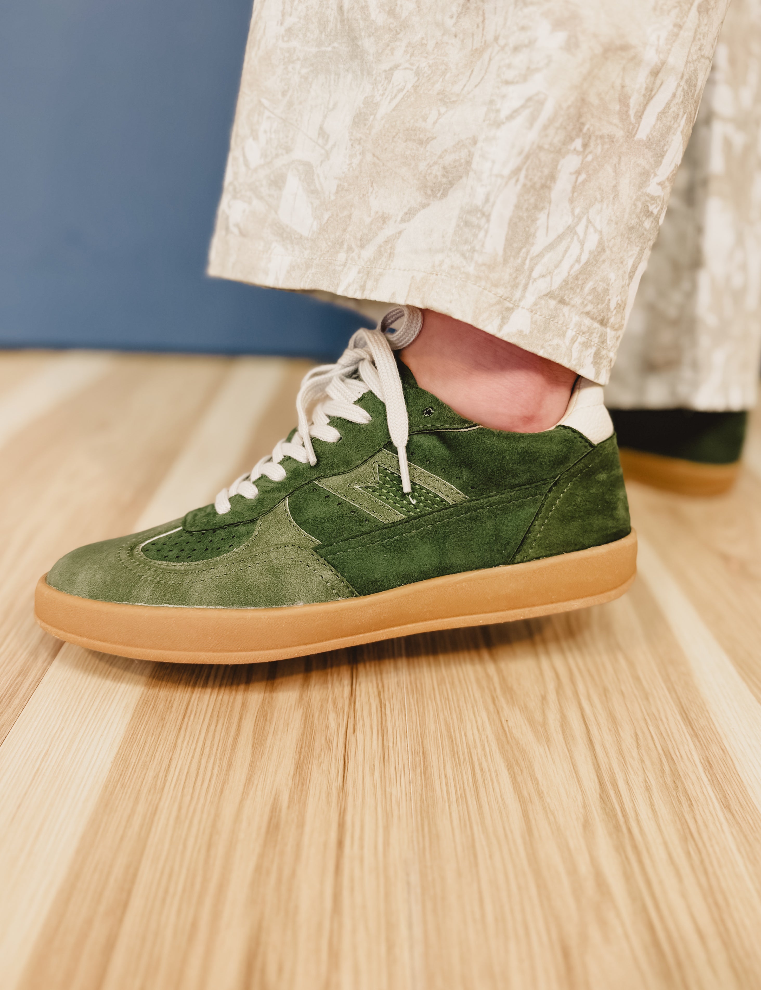 Scottie Suede Sneaker - Green - Lace and Grace Boutique