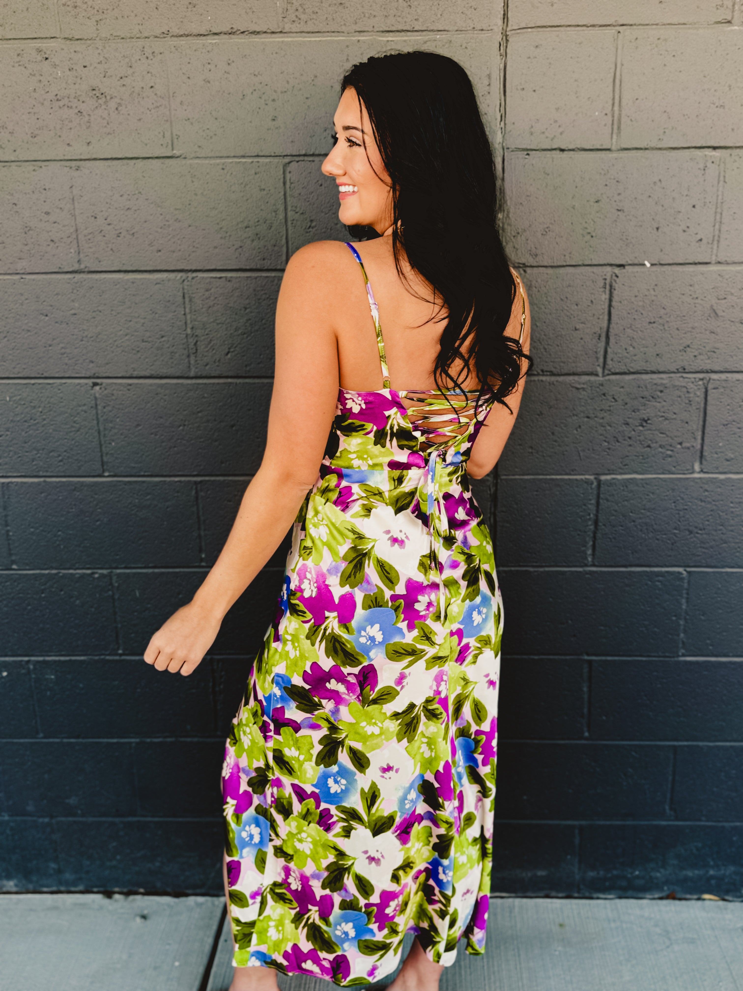Morning Dew Cowl Neck Slit Maxi Dress - Violet Orchid - Lace and Grace Boutique