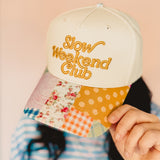 Slow Weekend Club Patchwork Trucker Hat - Cream - Lace and Grace Boutique