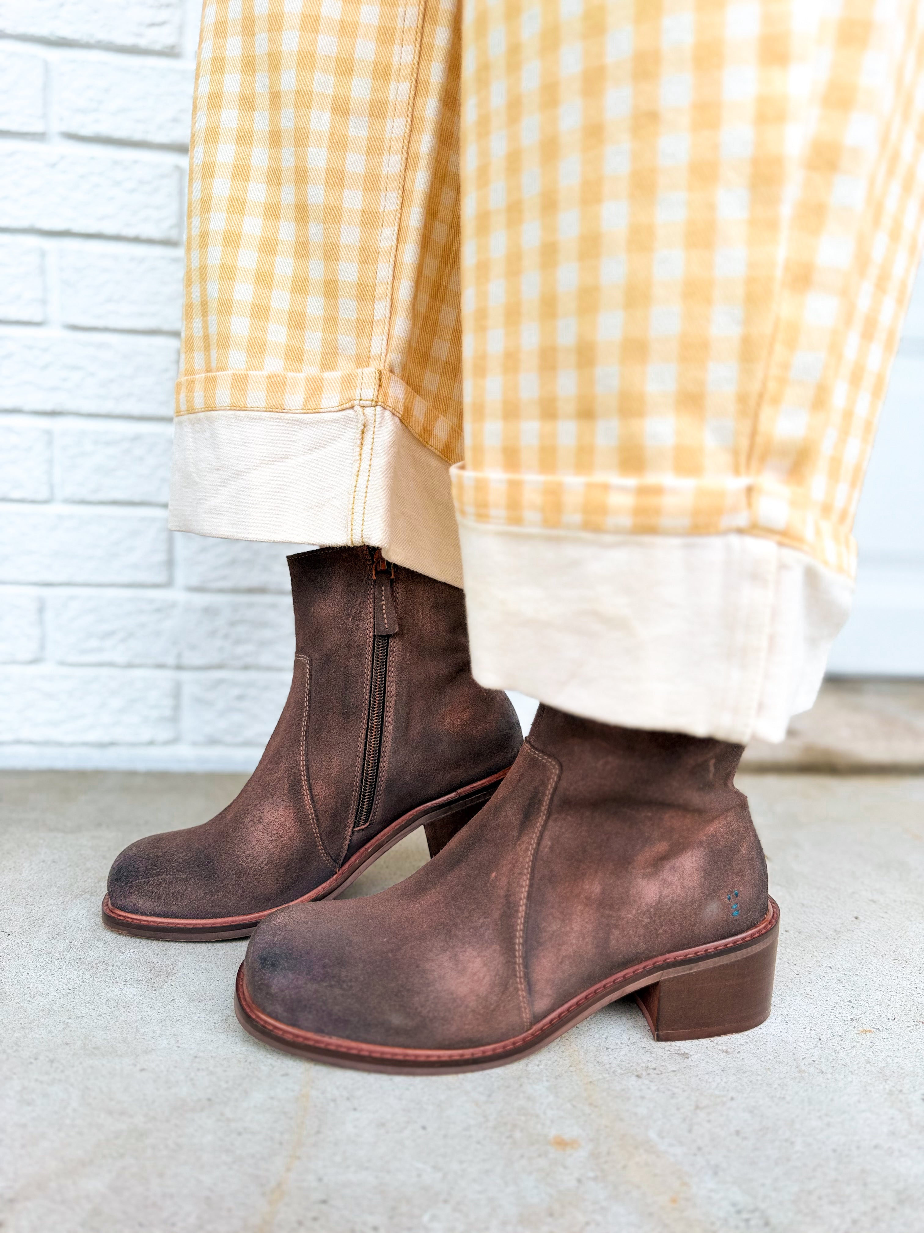 Roan by BedStu Notice Ankle Boot - Grey Suede Rust BFS - Lace and Grace Boutique