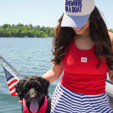 Somewhere On A Boat Hat - Navy Stripe
