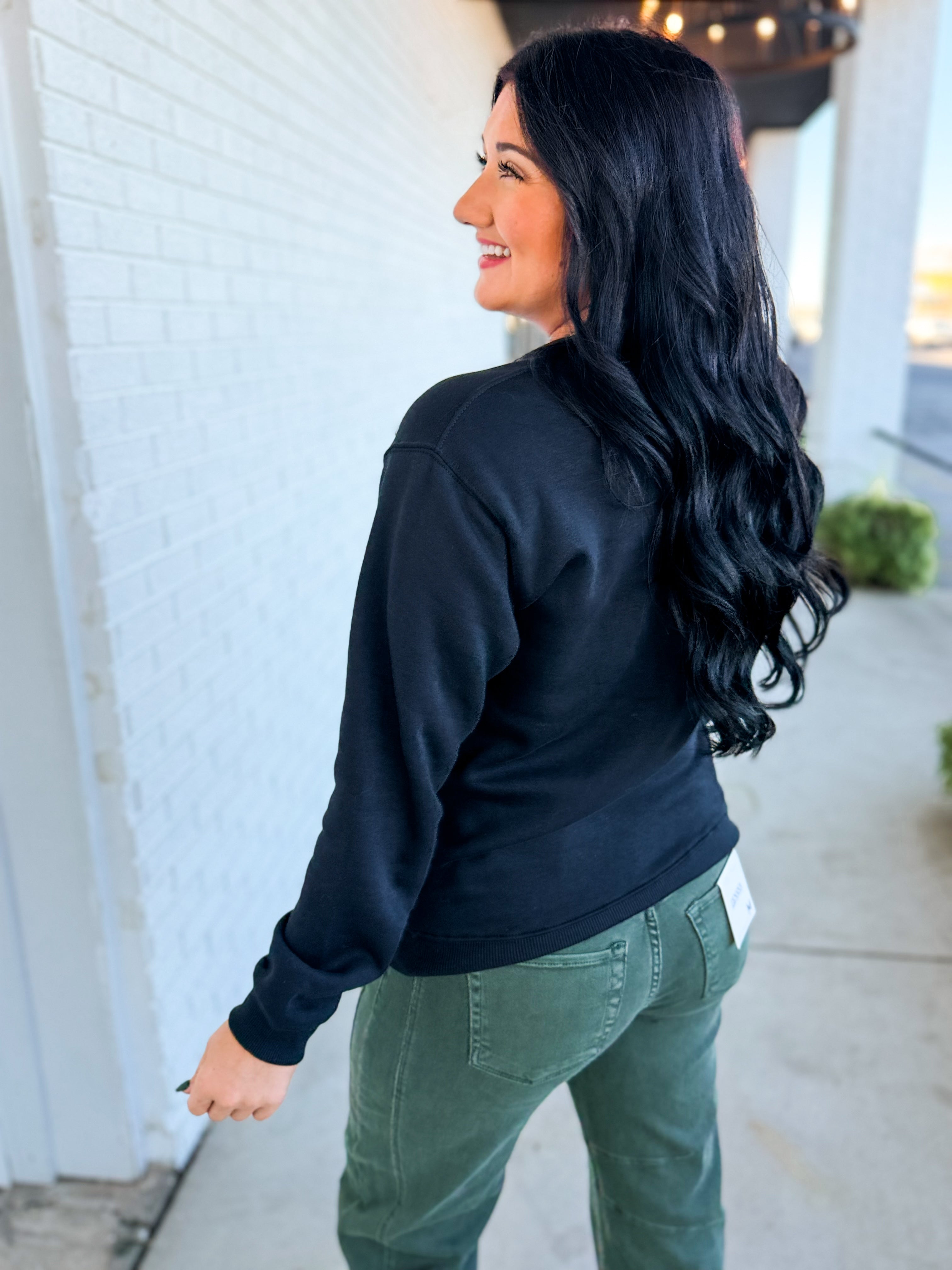 Simply Southern Camo Duck Patch Sweatshirt - Black - Lace and Grace Boutique