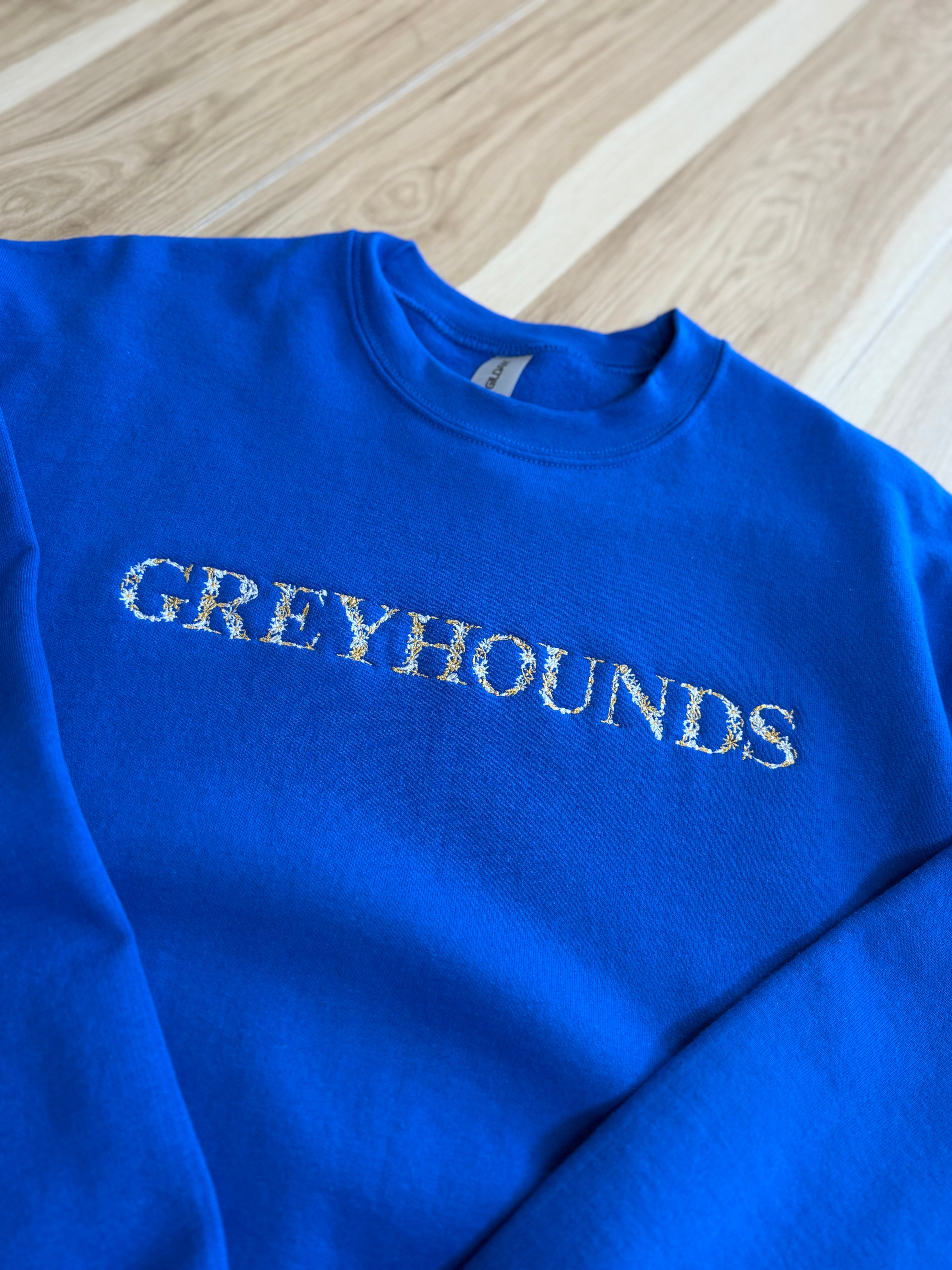 Greyhounds Embroidered Sweatshirt - Royal - Lace and Grace Boutique