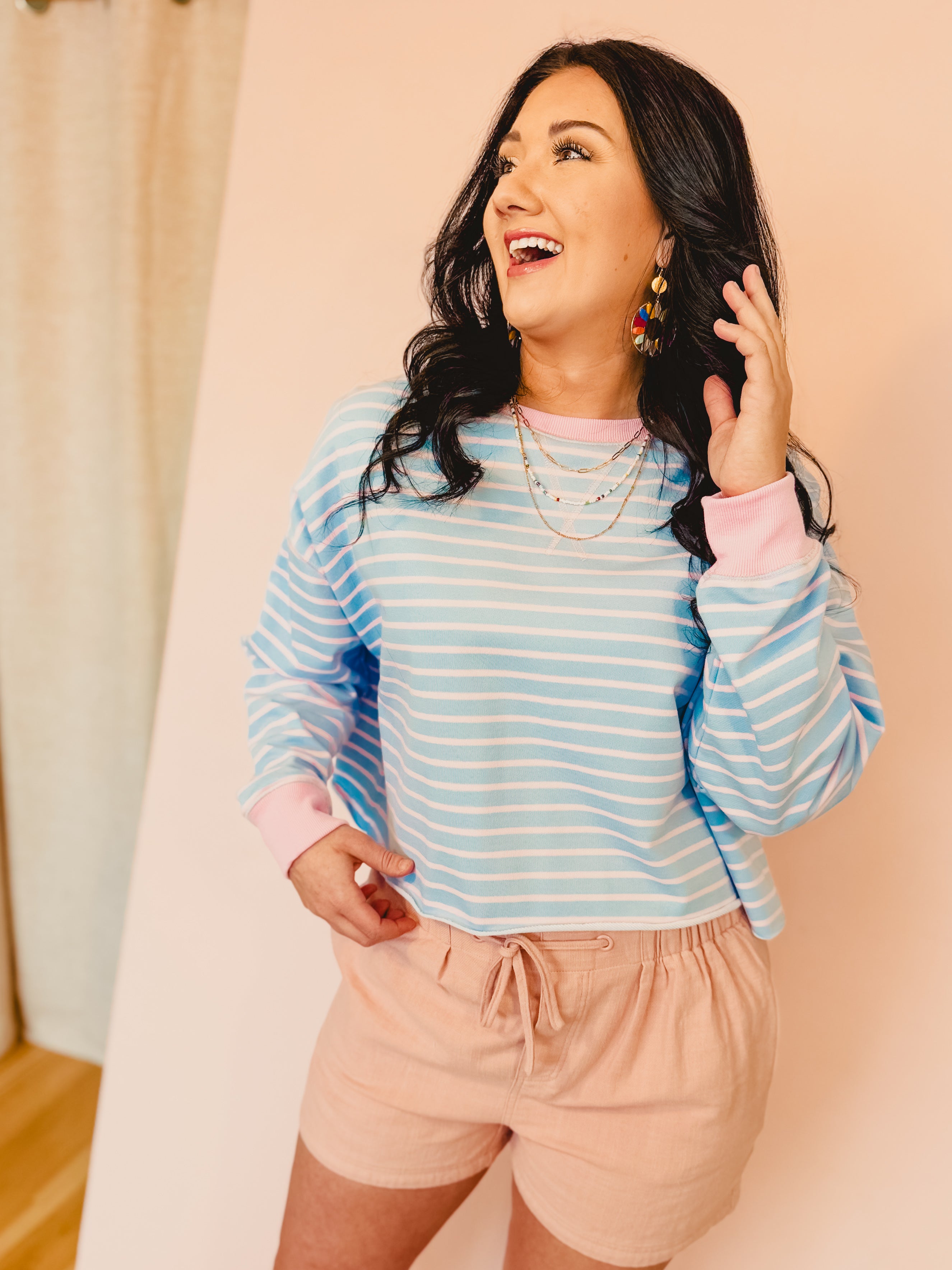 Cotton Twill Shorts - Petal Pink - Lace and Grace Boutique