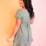 Embroidered Babydoll Mini Dress - Eucalyptus - Lace and Grace Boutique