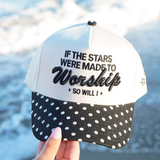 Stars Were Made to Worship Trucker Hat - Black Polka Dot