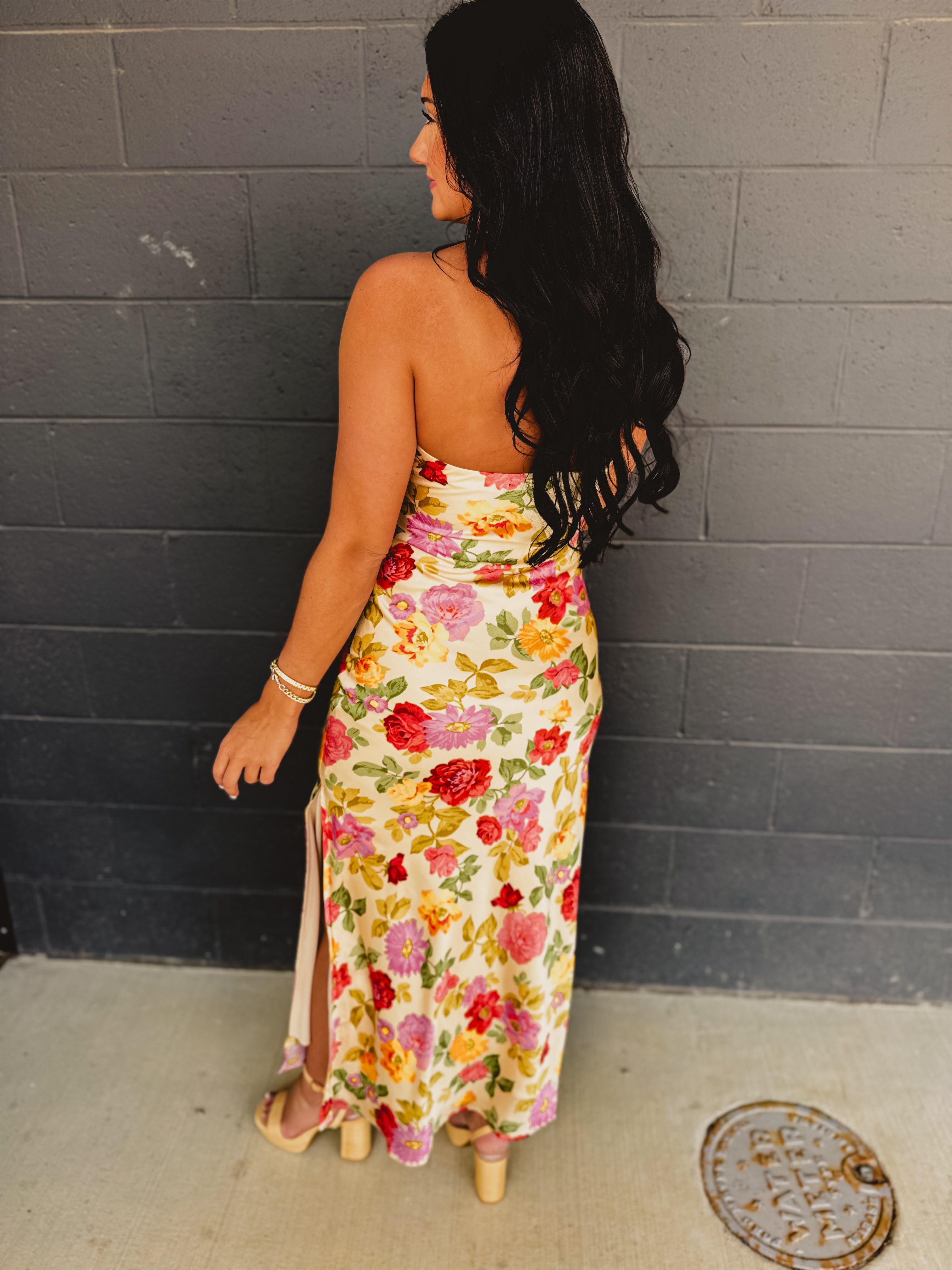 PREORDER Strapless Bias Cut Satin Maxi Dress