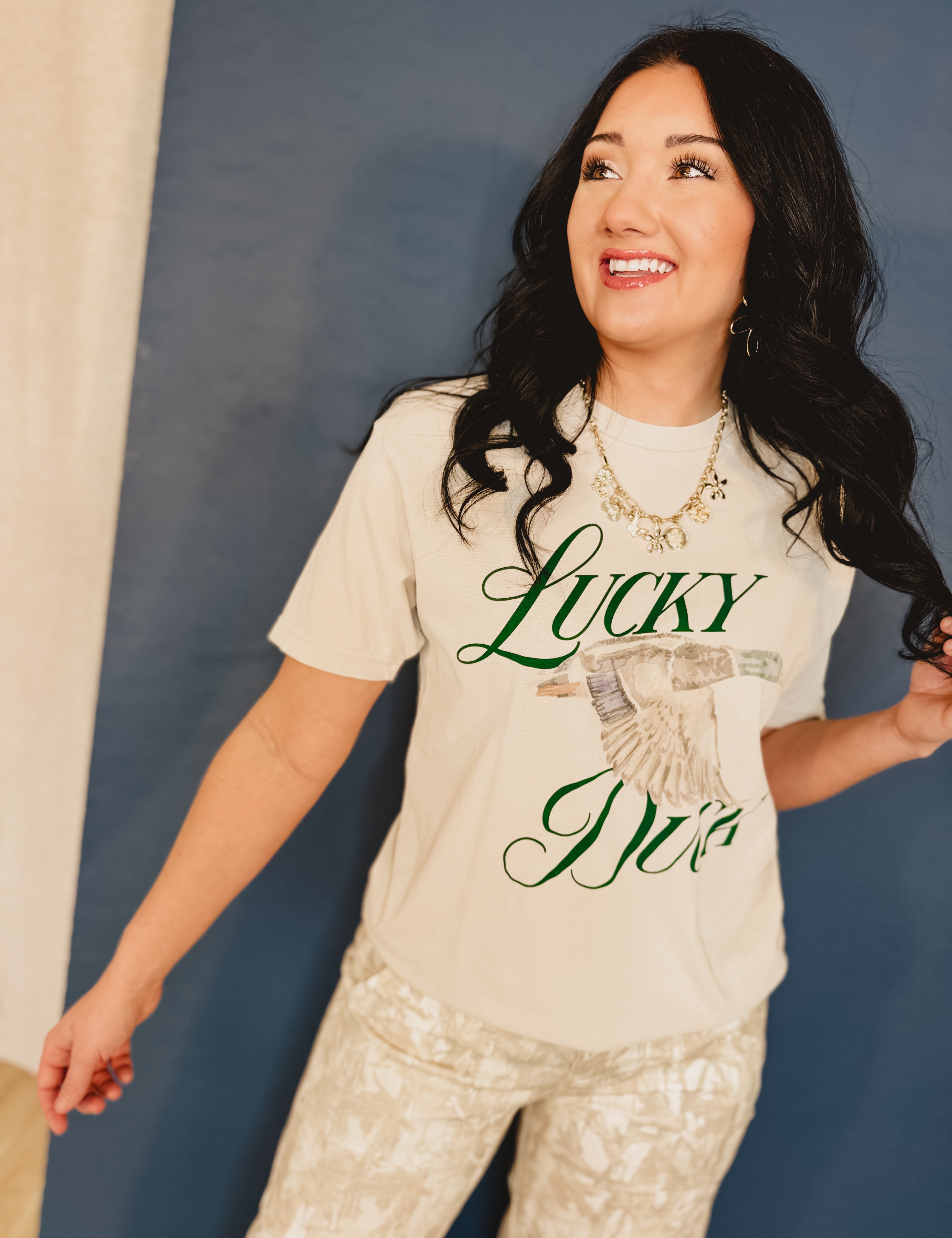 Lucky Duck Graphic Tee - Vintage Artic - Lace and Grace Boutique