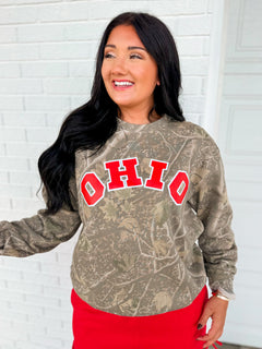 Ohio Camo Crewneck Sweatshirt - Lace and Grace Boutique