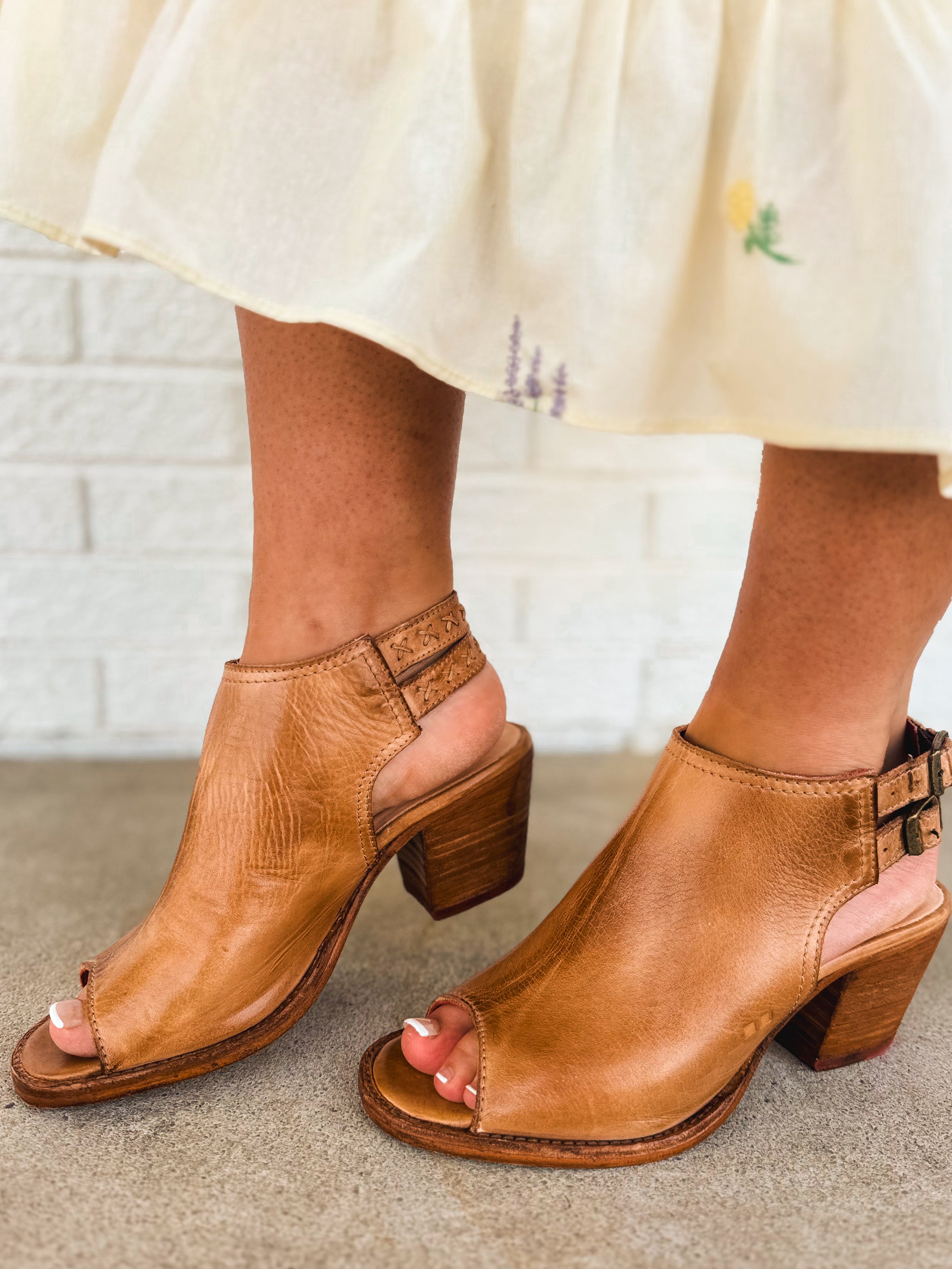 BedStu Ireni Slingback Leather Heel - Tan Rustic - Lace and Grace Boutique