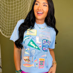 Fishing Club Match Box Graphic Tee - Hydrangea - Lace and Grace Boutique