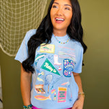 Fishing Club Match Box Graphic Tee - Hydrangea - Lace and Grace Boutique