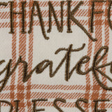 Thankful Grateful Blessed Embroidered Plaid Kitchen Towel