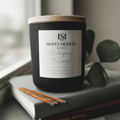 Simply Modern Soy Wax Candle - Mahogany Teakwood - Lace and Grace Boutique