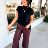 Mock Neck Short Sleeve Knit Sweater Top - Black