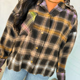Multicolor Plaid Button Down Shirt - Black Multi