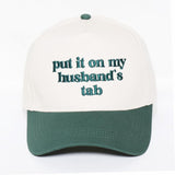 Husband's Tab Two Tone Embroidered Baseball Cap - Green - Lace and Grace Boutique