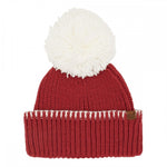 C.C Team Pom Beanie - Red/White - Lace and Grace Boutique