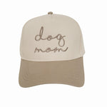 Dog Mom Embroidered Baseball Cap - Beige - Lace and Grace Boutique