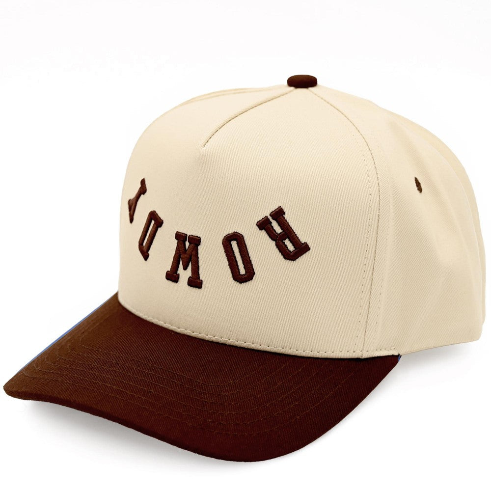 Upside Down Rowdy Embroidered Baseball Cap - Brown - Lace and Grace Boutique