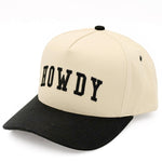 Howdy Embroidered Two-Tone Baseball Cap - Black - Lace and Grace Boutique