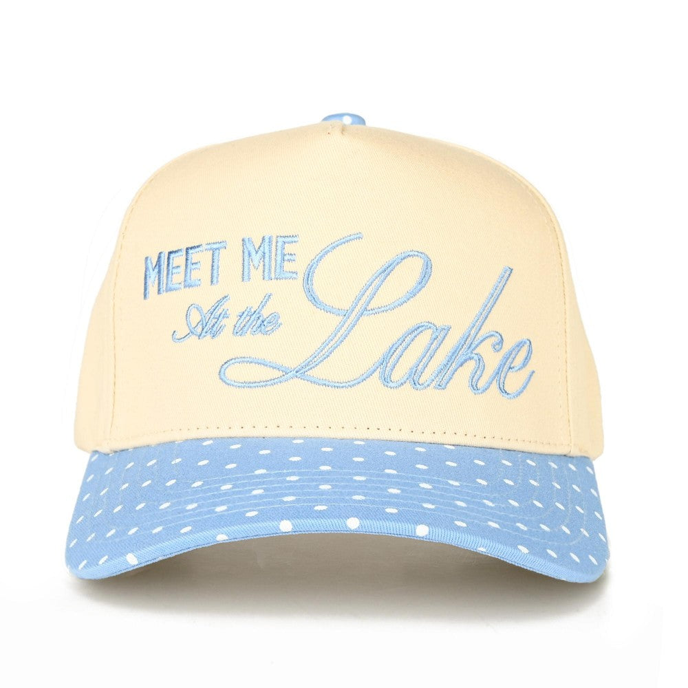 C.C Meet Me At The Lake Polka Dot Baseball Cap - Sky Blue - Lace and Grace Boutique
