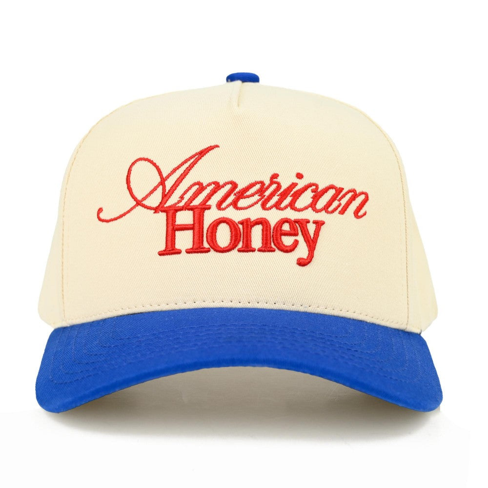 C.C American Honey Embroidered Two-Tone Baseball Cap - Blue - Lace and Grace Boutique