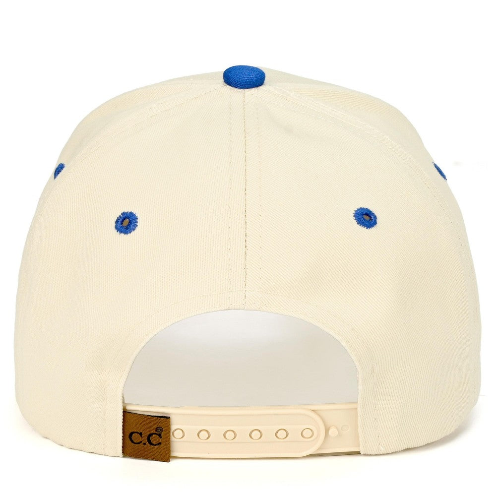 C.C American Honey Embroidered Two-Tone Baseball Cap - Blue - Lace and Grace Boutique