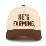 C.C He's Farming Embroidered Two Tone Canvas Baseball Cap - Lace and Grace Boutique