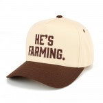 C.C He's Farming Embroidered Two Tone Canvas Baseball Cap - Lace and Grace Boutique