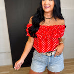 Polka Dot Layered Ruffle Top - Red - Lace and Grace Boutique