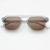 FREYRS Addison Acetate Unisex Aviator Sunglasses - Crystal Gray/Brown