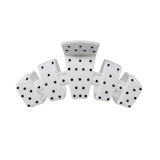 Teleties Classic Claw Clip | Medium - White Polka Dot Party