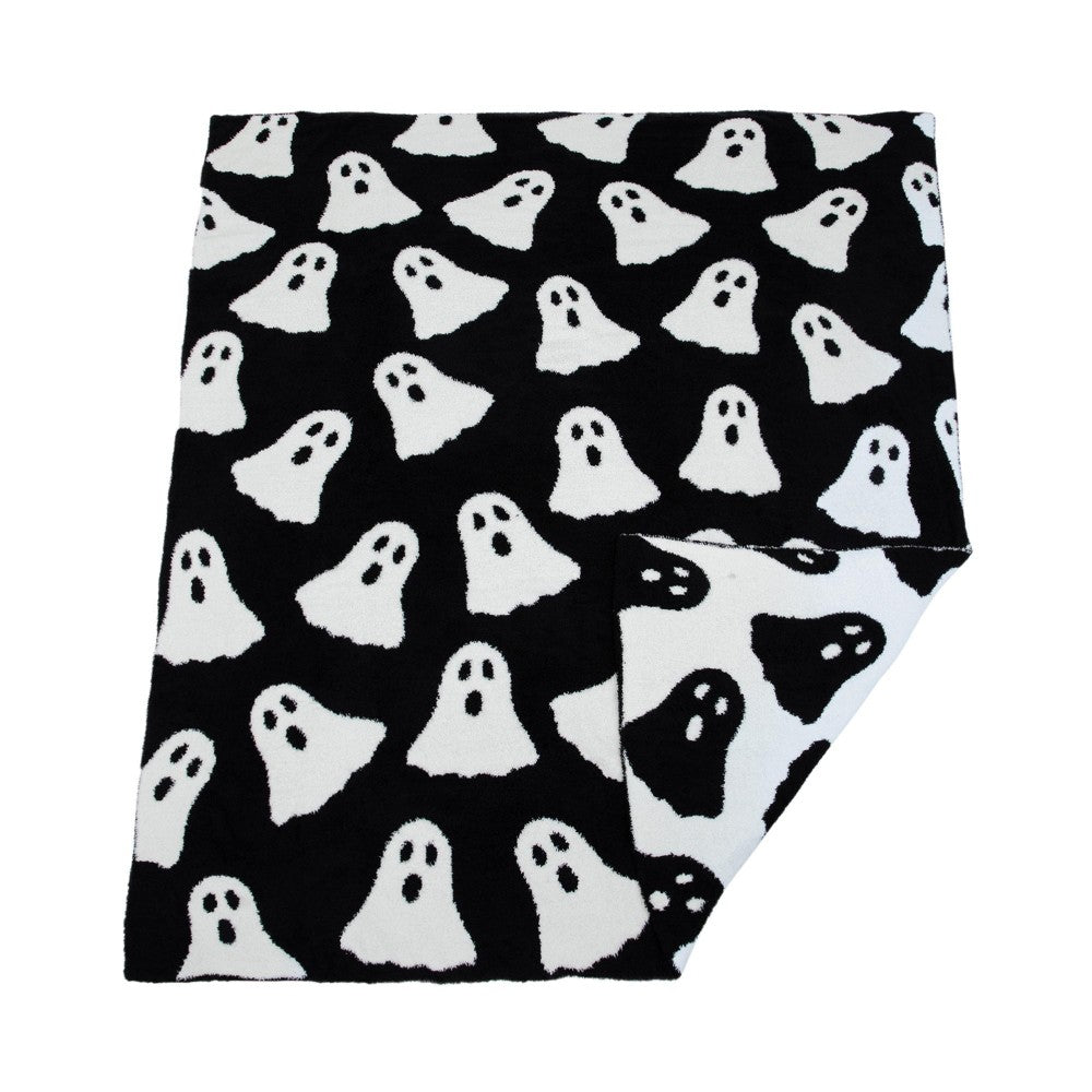 Halloween Ghost Luxe Throw Blanket - Lace and Grace Boutique