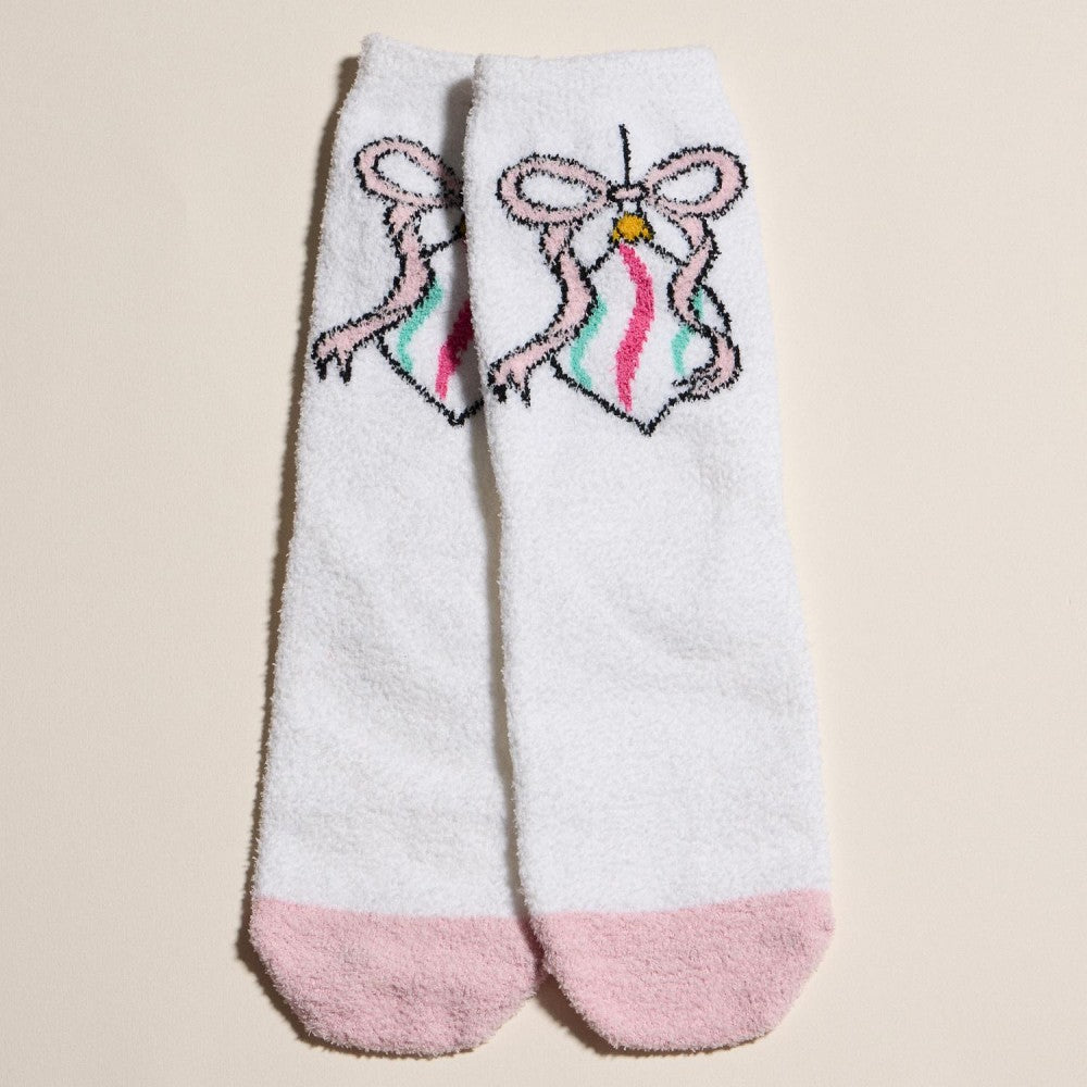 Cozy Microfiber Christmas Socks, Set of 4 - Pink Multi - Lace and Grace Boutique