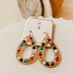 Teardrop Beaded Earrings - Multi - Lace and Grace Boutique