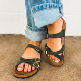 Birkenstock Franca Oiled Leather Sandal - Thyme - Lace and Grace Boutique