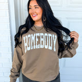 Homebody Fleece Crewneck Sweatshirt - Brown - Lace and Grace Boutique