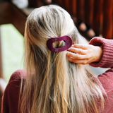 Teleties Flat Round Hair Clip | Small - Mulberry