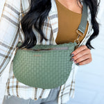 Kedzie Terrace Woven Crossbody - Green - Lace and Grace Boutique