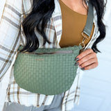 Kedzie Terrace Woven Crossbody - Green - Lace and Grace Boutique