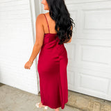 Satin Sweetheart Neck Slip Maxi Dress - Bossa Nova