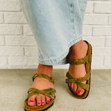 Birkenstock Franca Braided Oiled Leather Sandal - Olive Green