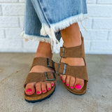 Birkenstock Arizona Suede Leather Sandal - Dark Tea