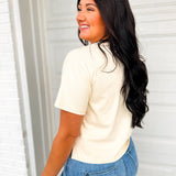 Ohio State Allover Patched Cropped Tee - Oatmeal