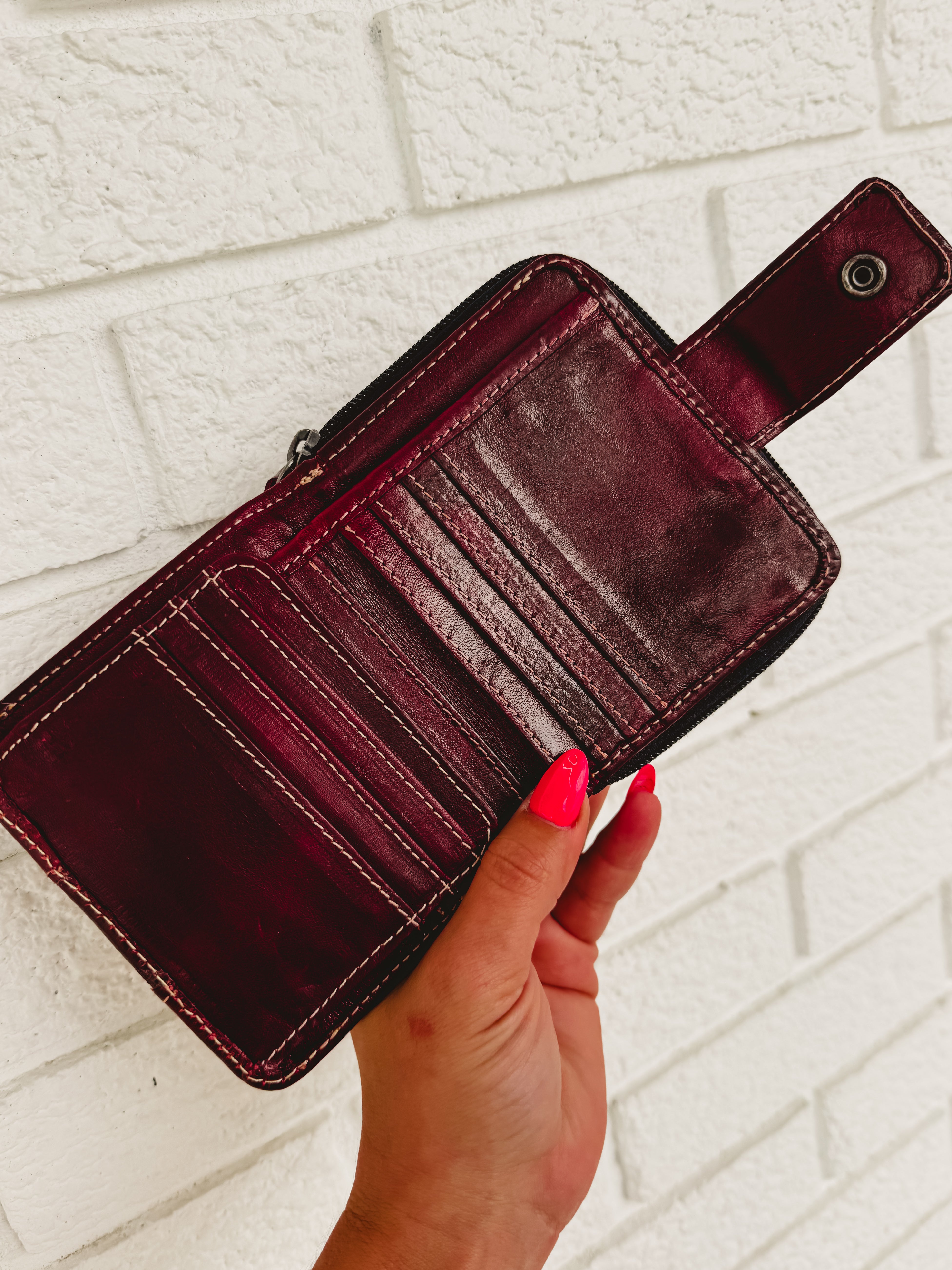BedStu Plus Leather Wallet - Cherry Lacquer DD - Lace and Grace Boutique