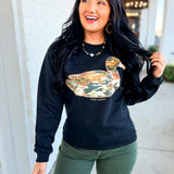 Simply Southern Camo Duck Patch Sweatshirt - Black - Lace and Grace Boutique