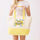 Hello Summer Terry Cloth Tote Bag - Lace and Grace Boutique